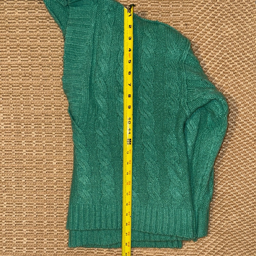 American Eagle Cable Knit V-Neck Oversized Sweater with Hood - Picture 4 of 6
